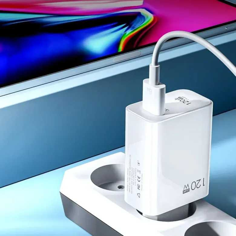 120W USB Hızlı Type C Uçlu Kablolu Şarj Aleti (4745)