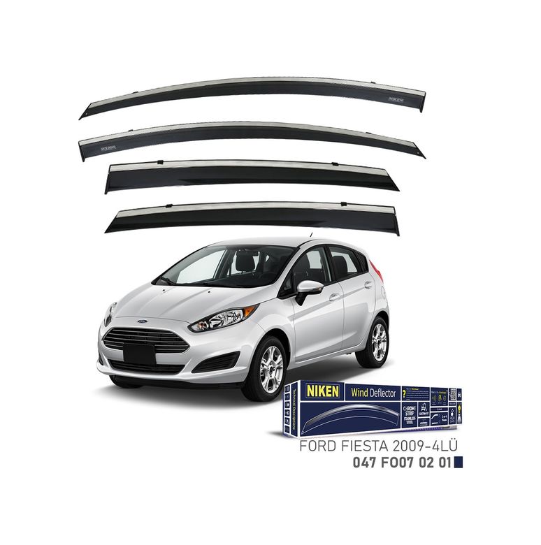 122396009 Niken Ford Fiesta Cam Rüzgarlığı Kromlu 2009- 4&apos Lü