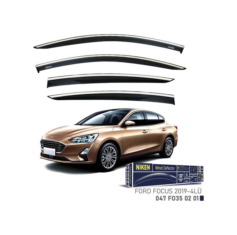 122396058 Niken Ford Focus Cam Rüzgarlığı Kromlu 4&apos Lü 2019+ Sonrası
