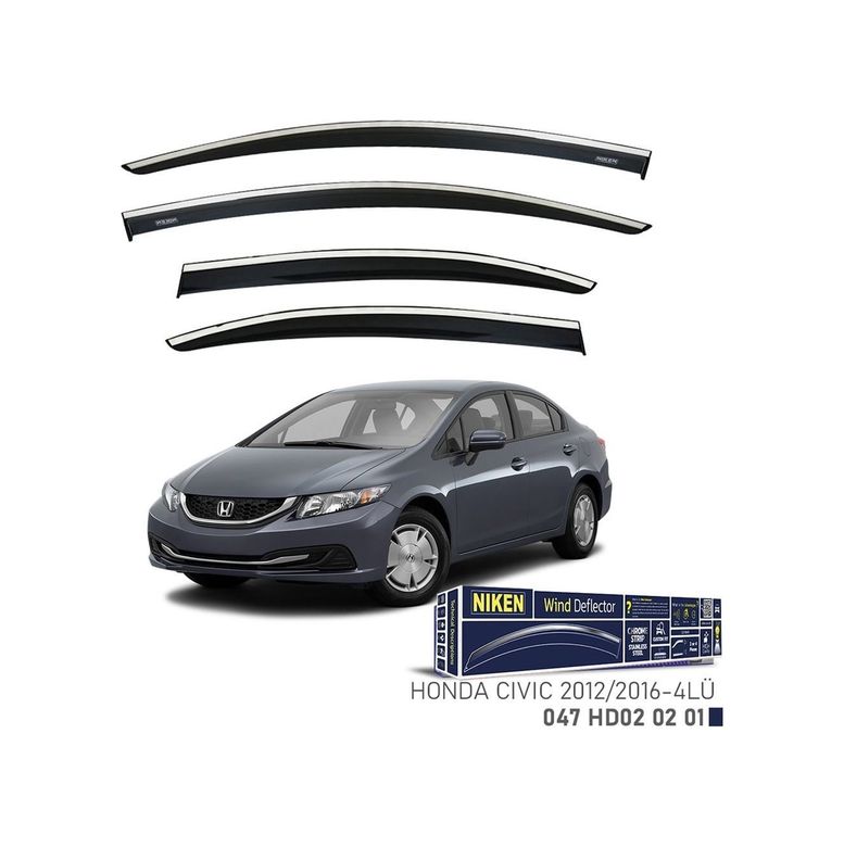 122396110 Niken Honda Civic Fb7 Cam Rüzgarlığı Kromlu 2012-2016 4&apos Lü