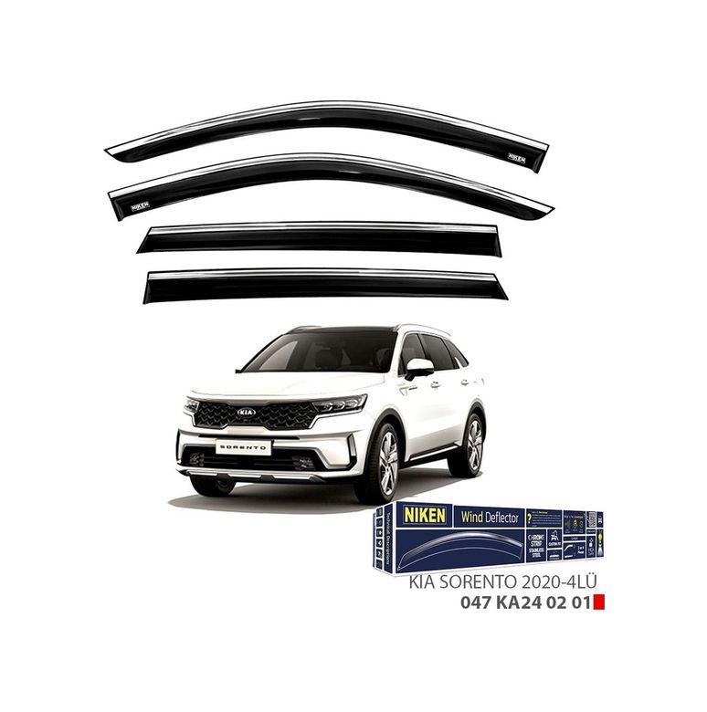 122396414 Niken Kia Sorento Cam Rüzgarlığı Kromlu 4&apos Lü 2020+ Sonrası