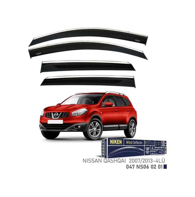 122396445 Niken Nissan Qashqai Cam Rüzgarlığı Kromlu 2007-2013 4&apos Lü