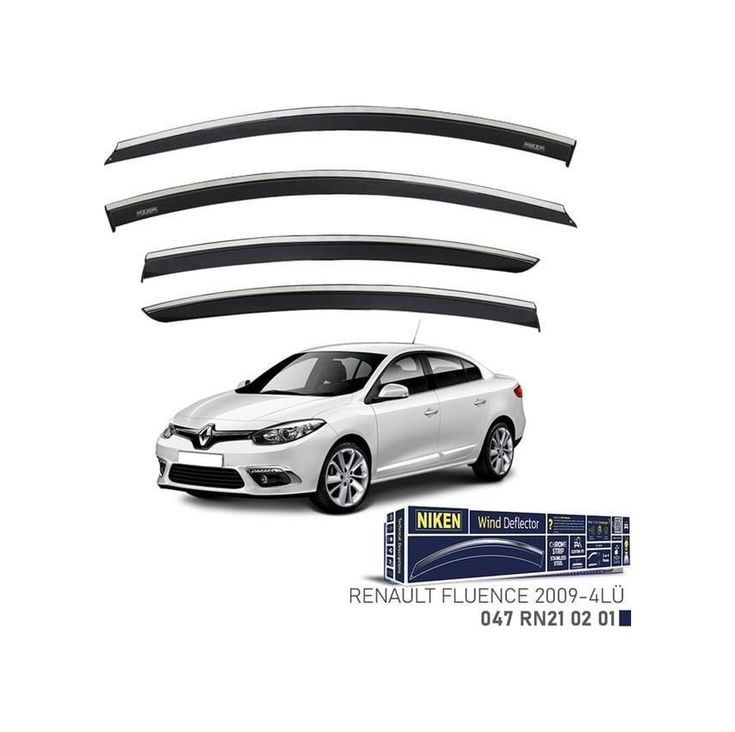 122396554 Niken Renault Fluence Cam Rüzgarlığı Kromlu 4&apos Lü 2009+ Sonra