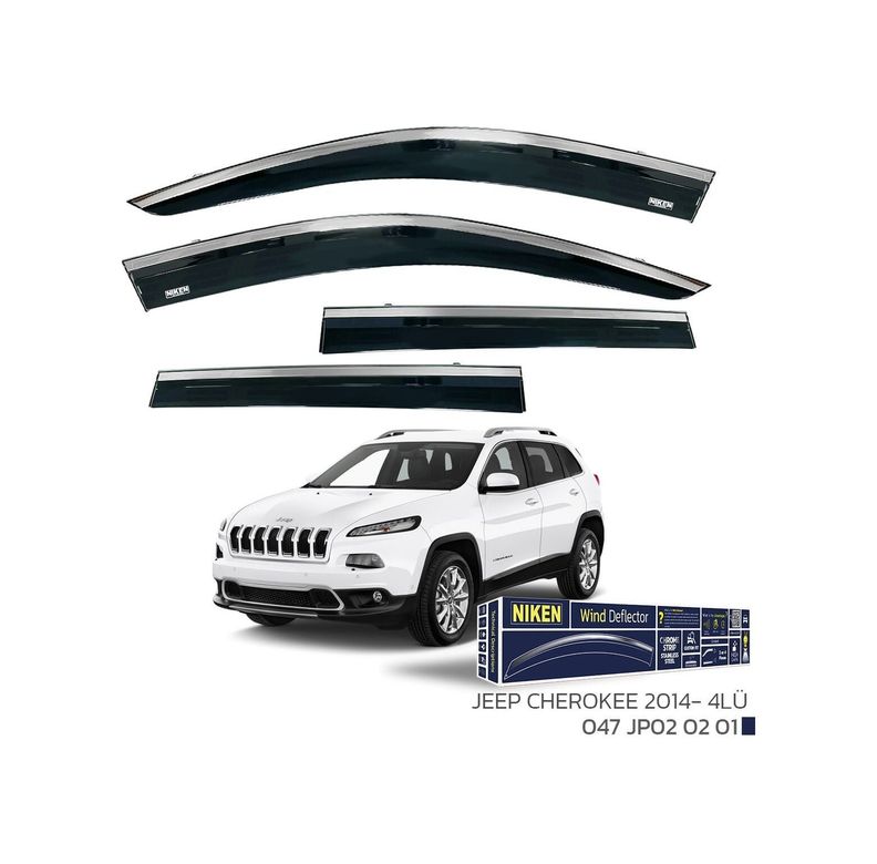 123952852 Jeep Cherokee Kromlu Cam Rüzgarlığı Niken 2014+ Sonrası Uyumlu