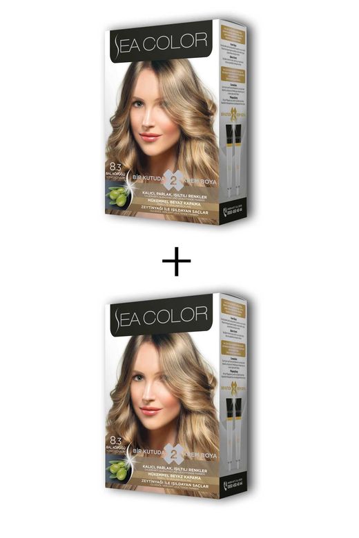 125485 Sea Color 2X2 Tüp Krem Saç Boyası Seti Bal Köpüğü No:8.3