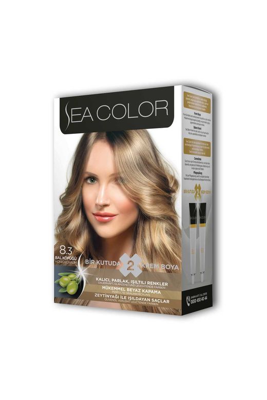 125485 Sea Color 2X2 Tüp Krem Saç Boyası Seti Bal Köpüğü No:8.3
