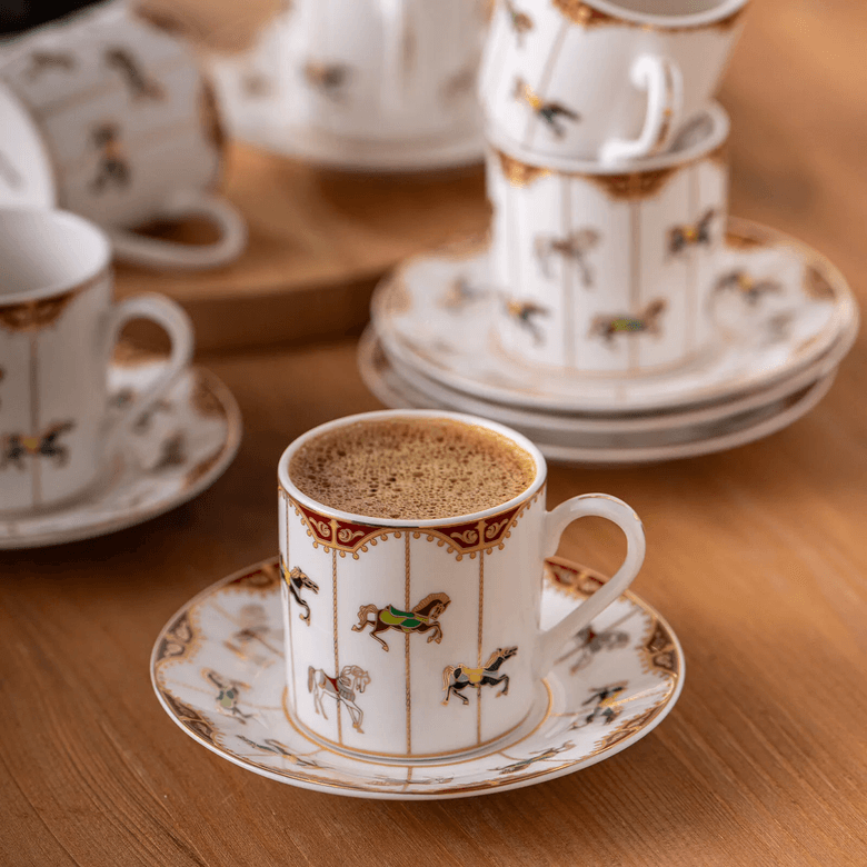 1.299 TL*-* Emsan Atlıkarınca 6 Kişilik Kahve Fincan Takımı 80 Ml
