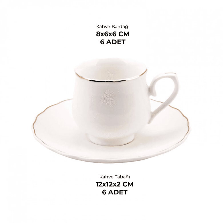 1.299 TL- Emsan Beykoz 6 Kişilik Kahve Fincanı Takımı 90 Ml