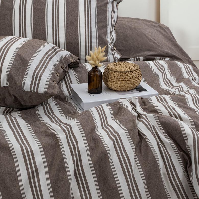 ₺1.299,00. Schafer Home Clasy İpliği Boyalı Çk Nevresim Takımı 4 Parça Kahverengi