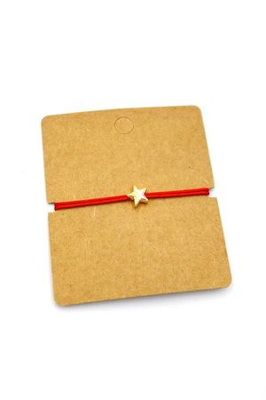 12'li Paket Yıldızlı İp Bileklik - Kırmızı