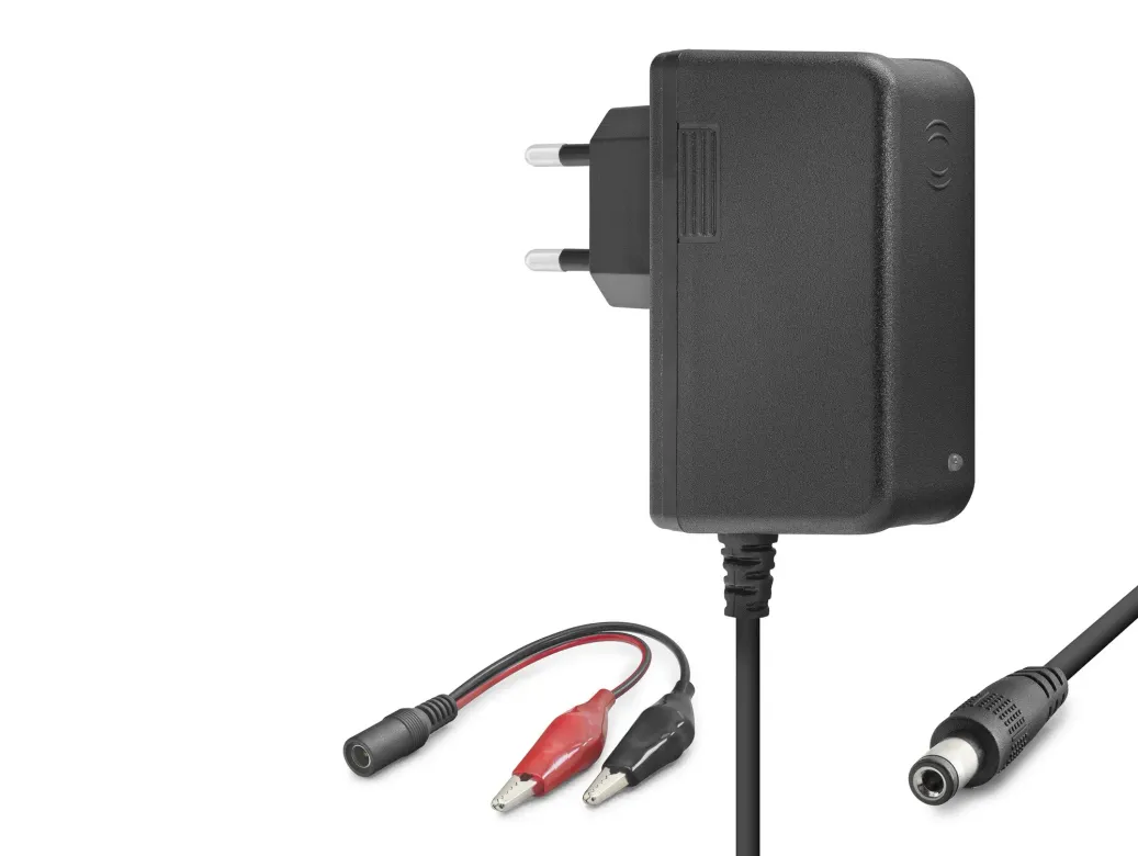 12V 1.2A 14.4W Krokodil Uç Akü Şarj Adaptörü - Siyah B5056
