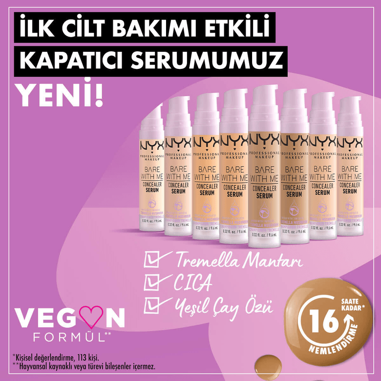 1319570 Nyx Professional Makeup Bare With Me 03 Vanilla Kapatıcı Serum