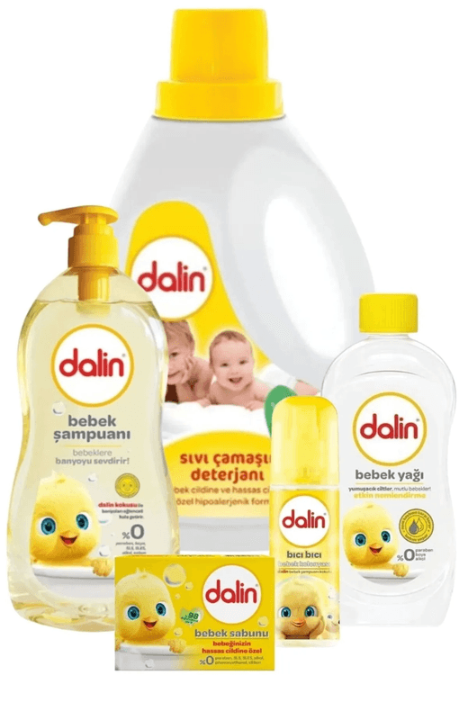 1323482 Dalin Yenidoğan Şampuan Bebek Yağı Sabun Kolonya Deterjan 5 Li Set
