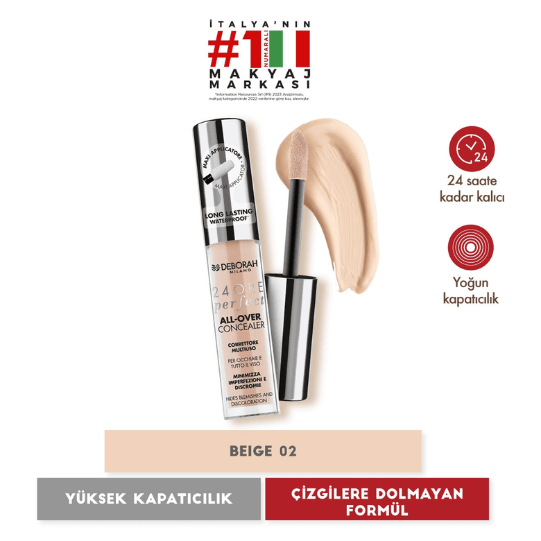 1332968 Deborah 24 Ore All Over Waterproof 02 Beige Kapatıcı