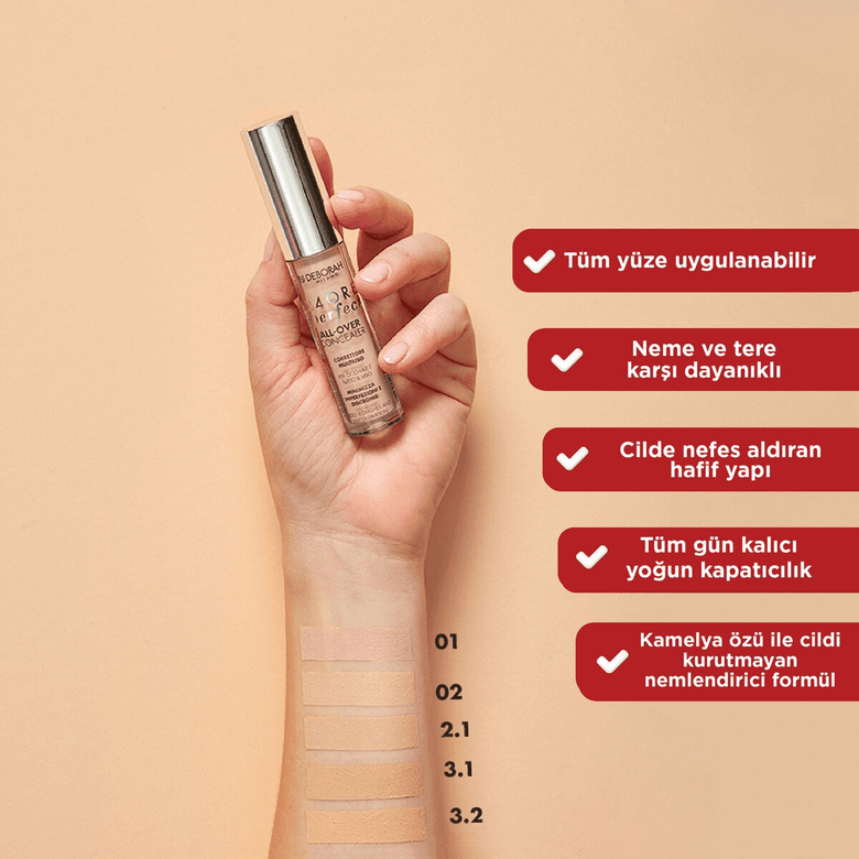 1332968 Deborah 24 Ore All Over Waterproof 02 Beige Kapatıcı