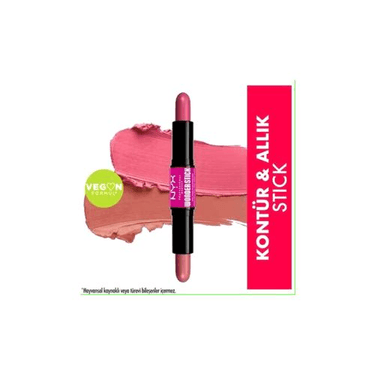 1353212 Nyx Professional Makeup Wonder Stick Çift Taraflı Peach And Baby Pink Krem Allık