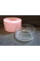 13cm Yuvarlak Saksı Mumluk Silikon Kalıp K-683, Polyester Taş Tozu Alçı Kalıbı