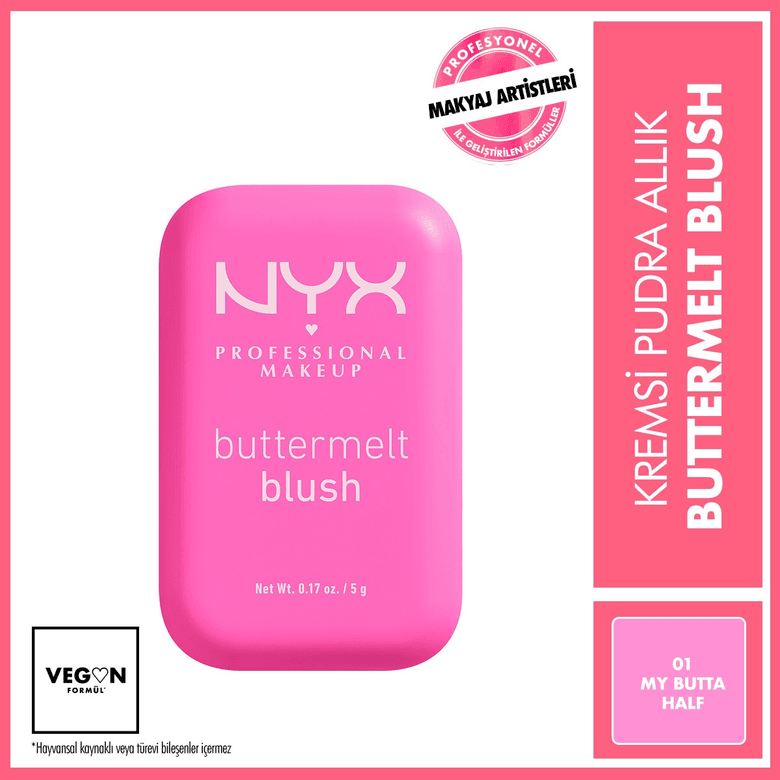 1406328 Nyx Professional Makeup Buttermelt Blush 01 My Butta Half Kremsi Pudra Allık
