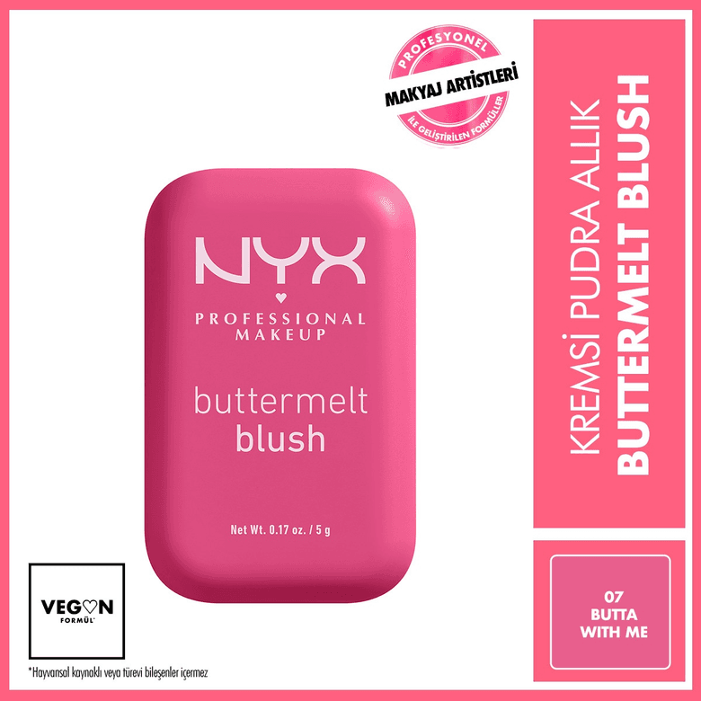 1406342 Nyx Professional Makeup Buttermelt Blush 07 Butta With Me Kremsi Pudra Allık