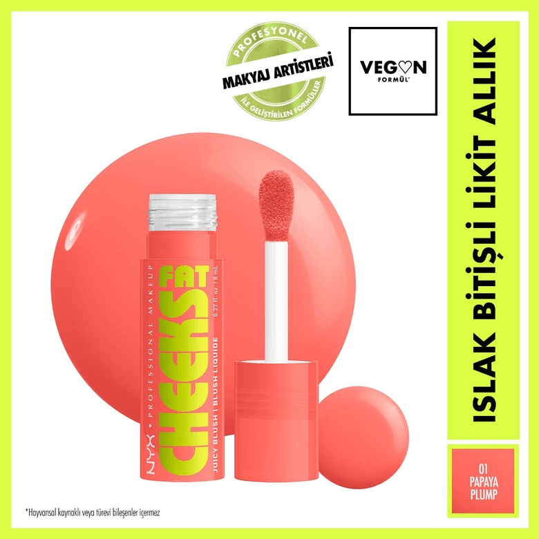 1429988 Nyx Professional Makeup Fat Cheeks Papaya Plump Likit Allık