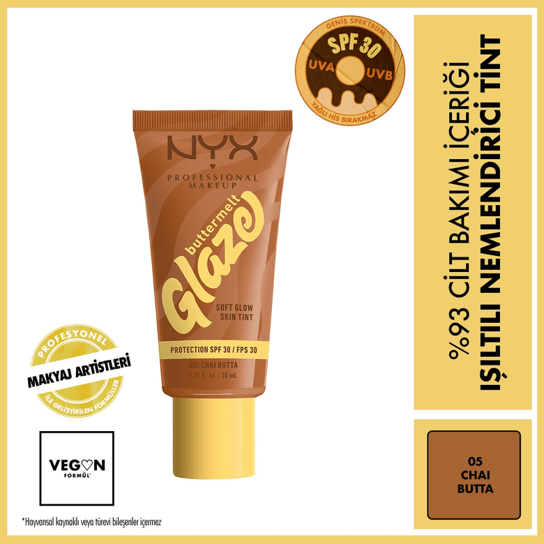 1430142 Nyx Professional Makeup Buttermelt Glaze Işıltılı Nemlendirici Tint Chai Butta