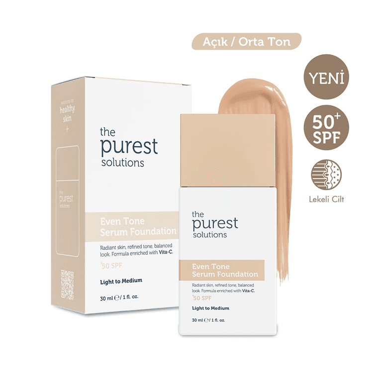 1461824 The Purest Solutions Cilt Tonu Eşitleyici & Leke Karşıtı Serum Fondöten Spf 50+, 30 Ml – Açık / Orta Ton