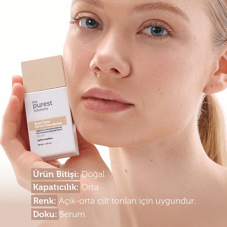 1461824 The Purest Solutions Cilt Tonu Eşitleyici & Leke Karşıtı Serum Fondöten Spf 50+, 30 Ml – Açık / Orta Ton