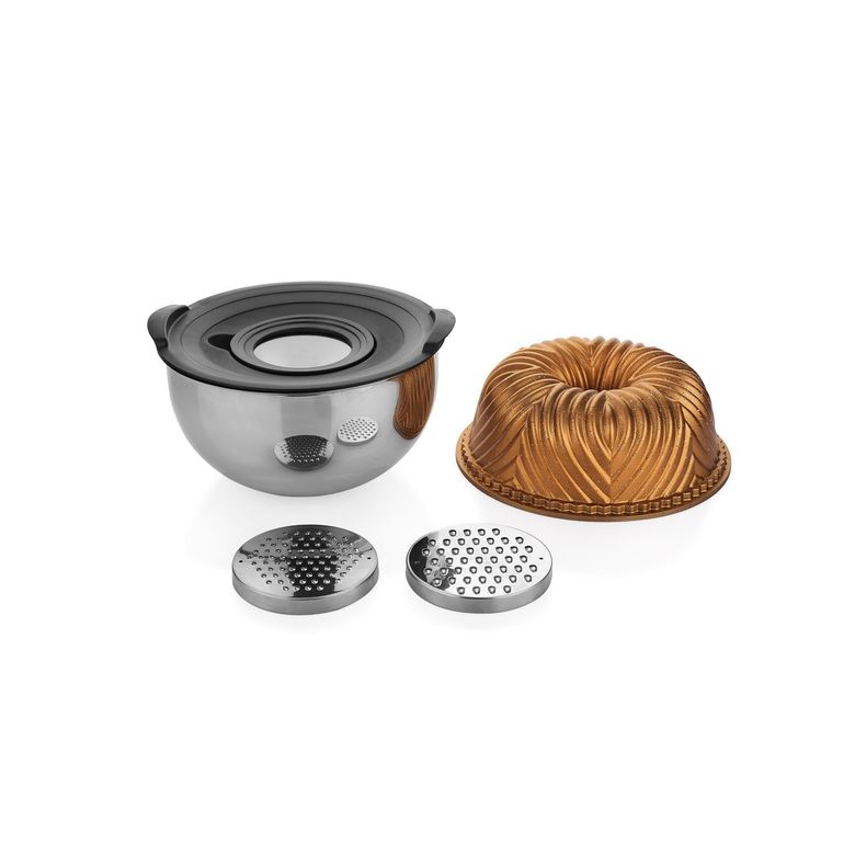 1.499,00- Schafer Cakehaus Kek Kalıbı+Hazırlık Seti 6 Parça-Bronz