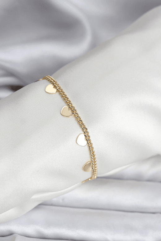 14K Gold Renk Kaplama Kalpli Model CM Kadın Bileklik