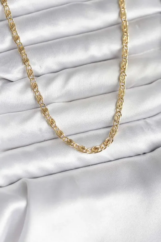 14K Gold Renk Kaplama Zincir Model CM Kadın Kolye TJ-BKO10732