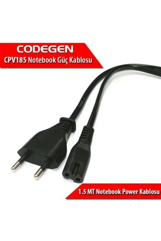1.5 Metre 0.30Mm Kalınlıkta 2 Uçlu Notebook Güç Power Kablosu
