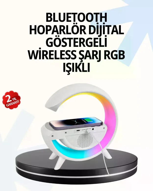 15W Hızlı Şarj Destekli LED Atmosfer Işığı ve Alarm Fonksiyonlu Lamba