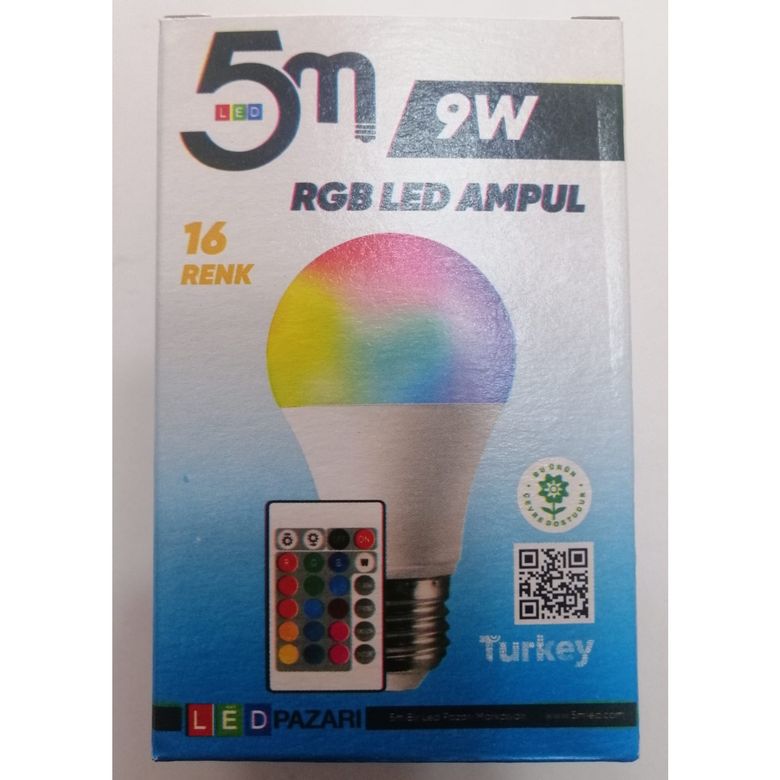 16122022 5M Led  9Watt  Led Rgb Ampul