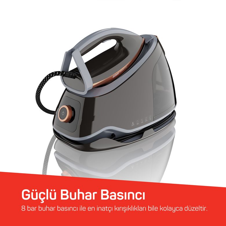 -16999- Arzum Ar6048 Steamart Plus Buhar Kazanlı Ütü 3000W, 700 G/dk Şok Buhar Gücü, 1.5 L Su Tankı, Gri