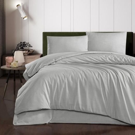 1.799,0 Schafer Home Perry Çift Kişilik Nevresim Takımı 4 Parça-Gri