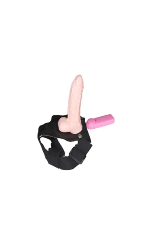 18 Cm Belden Bağlamalı İçi Boş Titreşimli Protez Penis