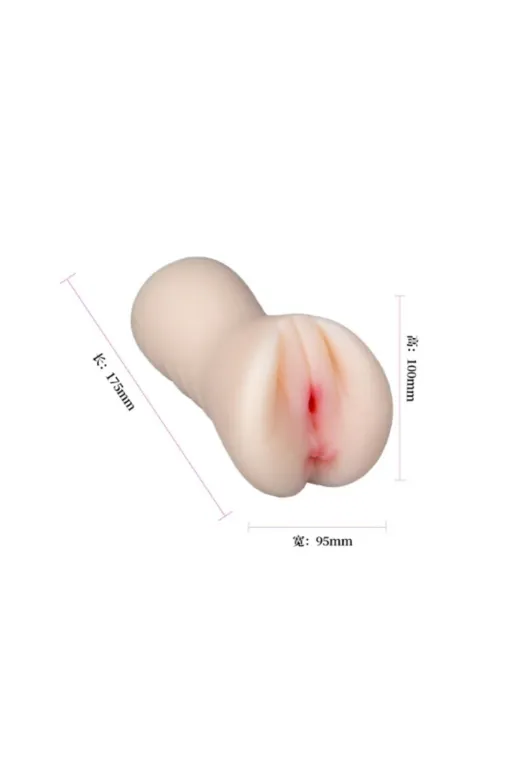 18 Cm Çift Girişli Ten Rengi Anal Vajinal Mastürbatör