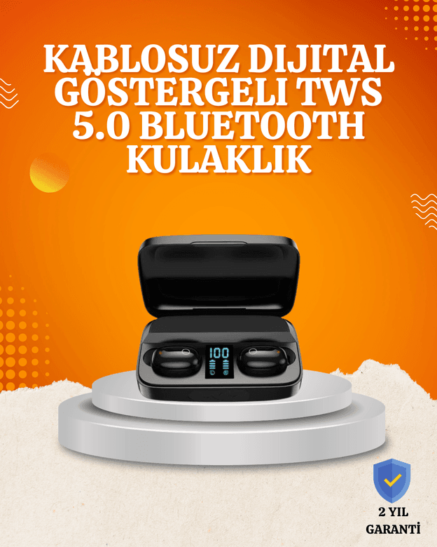 1800 mAh Güçlü Şarj Kutusu ile Bluetooth Kulaklık Seti