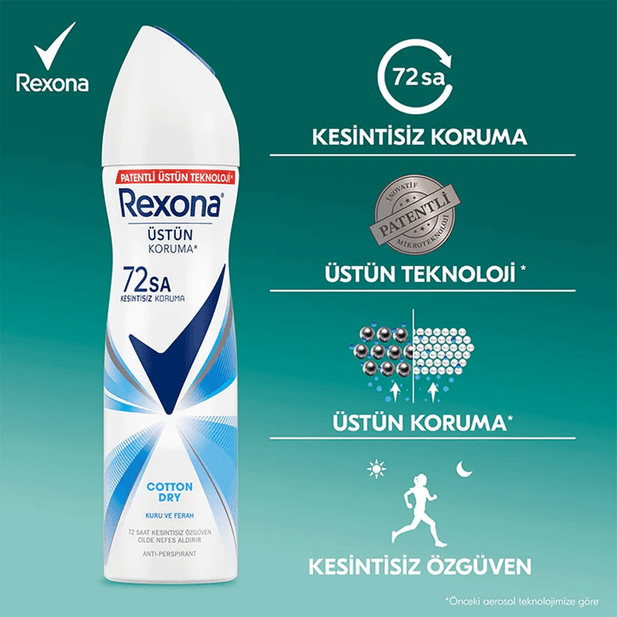 18081996 Rexona Deodorant 150 Ml Adv Cotton Dry X2