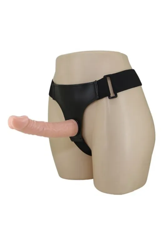 19 Cm Belden Bağlamalı İçi Dolu Strapon Penis