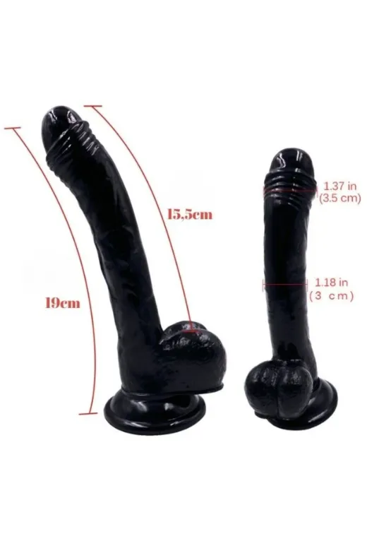 19Cm Siyah Dildo No:10
