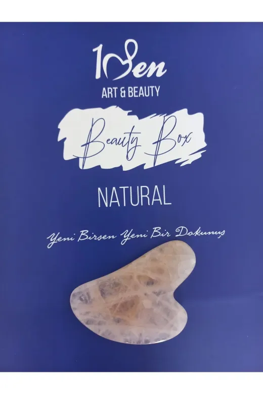 1senartbeauty Pembe Kuvars Gua Sha Yüz ve el taşı Sertifikalı Pembe Kuvars Gua Sha