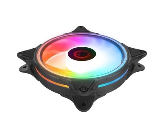 1st Player 57855210132274780184975 Glare F50 38Cfm 1200Rpm 12Cm Rainbow 3P+4P Molex Soketli Siyah Kasa Fanı