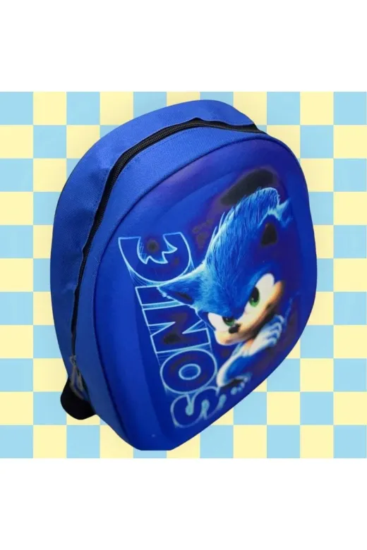 2-6 Yaş Çocuk Anaokulu Kreş Kirpi Sonic Karakter 5D Baskılı Okul Çantası Sırt Çantası
