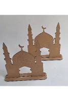 2 Adet Cami Maket Ahşap Boyama Dini Aktivite Okul Kurs Etkinlik Seti