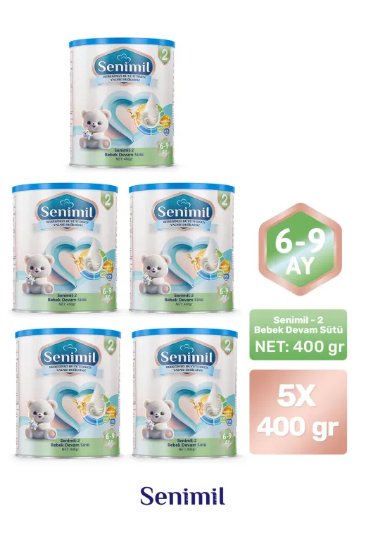 2 Bebek Devam Sütü 400 Gr (6-9 Ay) 5 Li Avantaj Paketi
