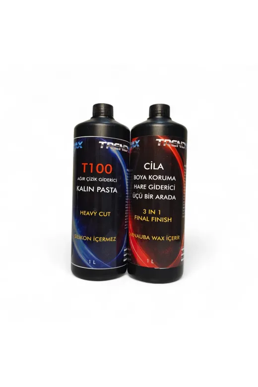 2 Li Set 1 Litre Kalın Pasta+1 Litre Koruyucu Cila Wax