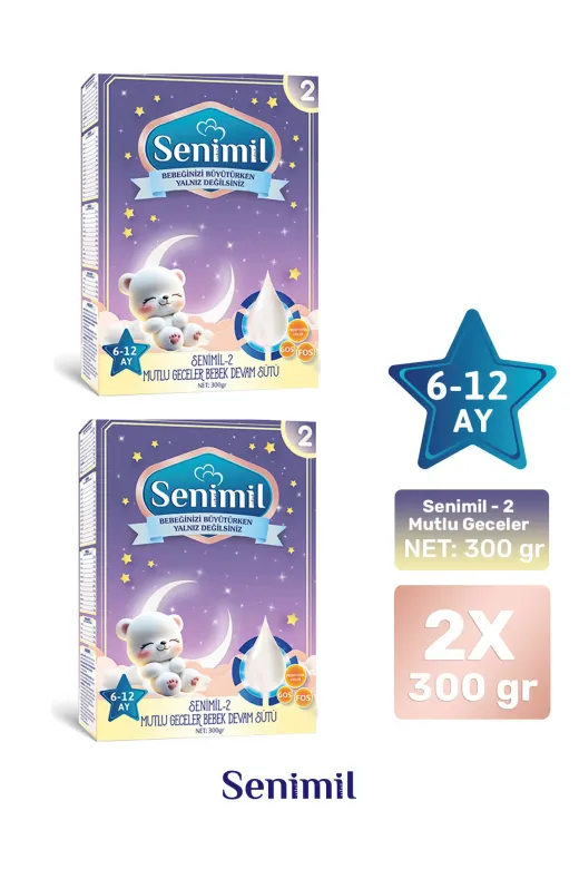 2 Mutlu Geceler Bebek Devam Sütü 300 Gr (6-12 Ay) 2 Li Avantaj Paketi