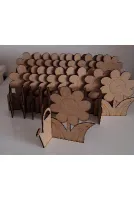 20 Adet Çiçek Su Kabı Ahşap Boyama Anneler Günü Okul Kurs Aktivite Etkinlik Sanat Hobi Seti