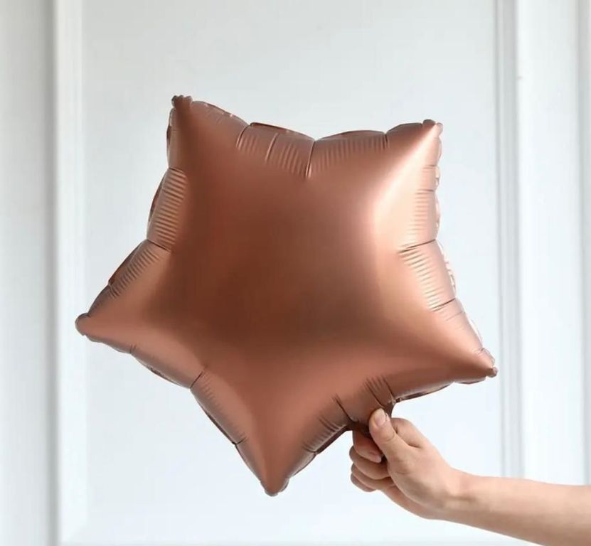 20052024 İkm Group 3Lü Retro Kahverengi-Krem-Bej Yıldız Folyo Balon